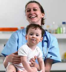 Doctor with a infant